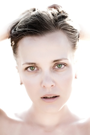 Portrait of young adult beautiful womanの写真素材