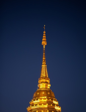 Golden roof of stupa in Doi Suthep Wat in Chiang Maiの写真素材