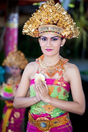 BATUBULAN, BALI, INDONESIA- JUNE 23: Barong Dancer before Perfomance on June 23, 2011 in Batubulan, Bali, Indonesia. のeditorial素材