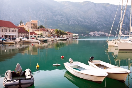 Old Europe city Kotor in Montenegroの写真素材