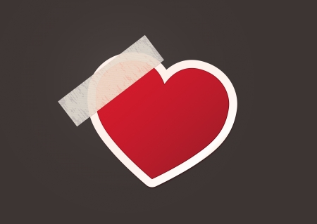 Vector Heart over Grey Background Greeting Cardのイラスト素材