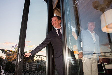 MOSCOW - JUNE, 25: Russian Minister of Culture V.Medinskiy. White party Hollywood Reporter Magazine at River restaurant, June 25, 2014 in Moscow, Russiaのeditorial素材