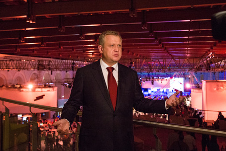 MOSCOW - OCTOBER 17: Minister of Culture of Moscow Sergey Kapkov during First Moscow International Forum on October 17, 2014 in Moscow, Russia.のeditorial素材
