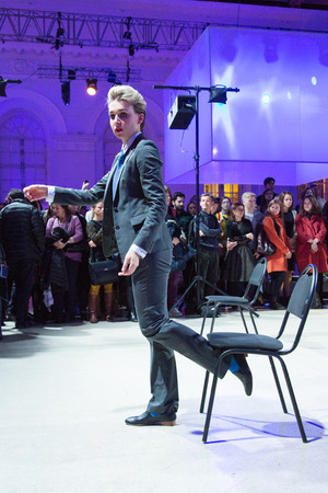 MOSCOW - OCTOBER 17: Performance Three-dimensional dance. First Moscow International Forum - Culture. Look into the future on October 17, 2014 in Moscow, Russia.のeditorial素材