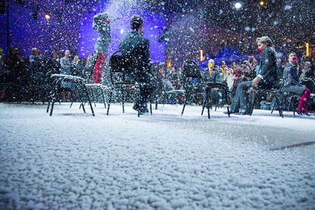 MOSCOW - OCTOBER 17: Performance Three-dimensional dance. First Moscow International Forum - Culture. Look into the future on October 17, 2014 in Moscow, Russia.のeditorial素材