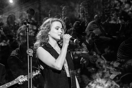 MOSCOW - OCTOBER 17: Performance by Gogol Center. First Moscow International Forum - Culture. Look into the future on October 17, 2014 in Moscow, Russia.のeditorial素材