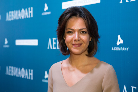 MOSCOW - JANUARY, 28: Ksenia Chelingarova. Premiere of the movie Leviathan at Moscow Cinema,  January, 28, 2015 in Moscow, Russiaのeditorial素材