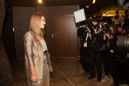 MOSCOW - JANUARY, 28: Ksenia Sobchak. Premiere of the movie Leviathan at Moscow Cinema,  January, 28, 2015 in Moscow, Russiaのeditorial素材