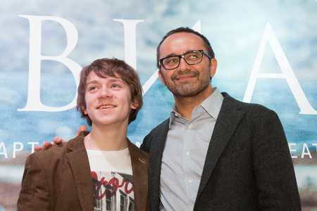 MOSCOW - JANUARY, 28: Film Director Andrey Zvyagintsev, S. Pokhodaev.  Premiere of the movie Leviathan at Moscow Cinema,  January, 28, 2015 in Moscow, Russiaのeditorial素材