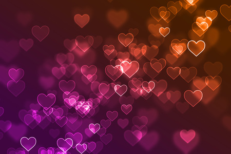 Blurred color love heart defocused backgroundの写真素材