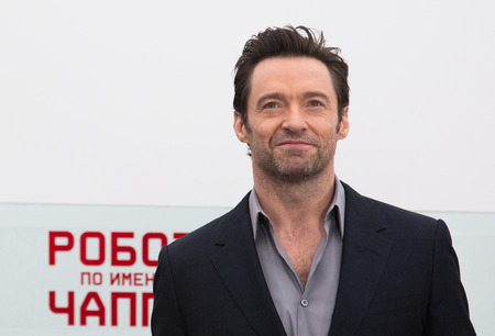 MOSCOW, RUSSIA, MARCH, 01: Actor Hugh Jackman. Photo-call of the movie "Chappie", March, 01, 2015 at RITZ HOTEL in Moscow, Russiaのeditorial素材