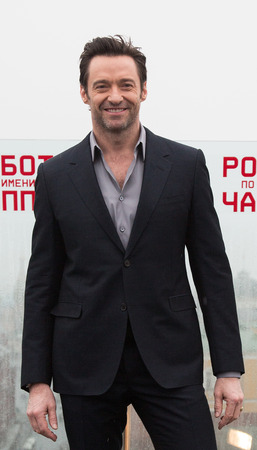 MOSCOW, RUSSIA, MARCH, 01: Actor Hugh Jackman. Photo-call of the movie "Chappie", March, 01, 2015 at RITZ HOTEL in Moscow, Russiaのeditorial素材