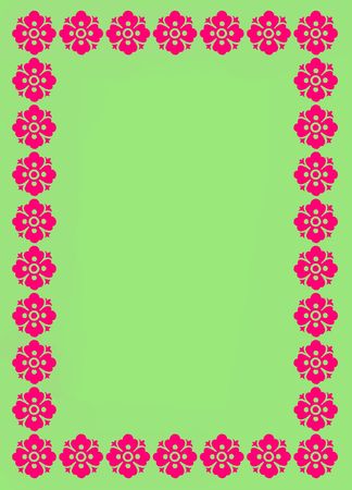 Green and pink boarder backgroundの写真素材