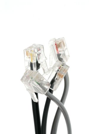 Close up of DSL cablesの写真素材