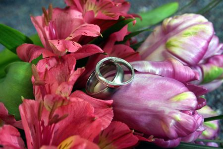 Close up of wedding ringsの写真素材