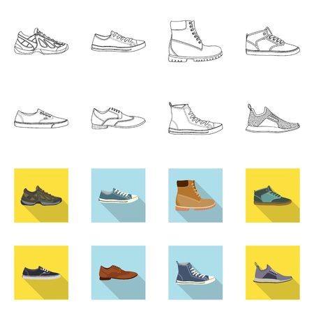 Vector illustration of man and foot symbol. Collection of man and wear stock vector illustration.のイラスト素材