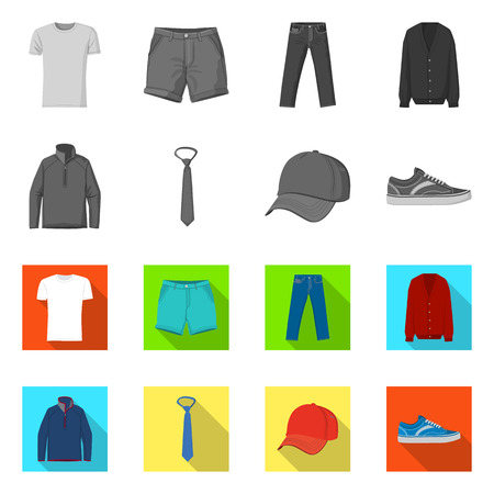 Vector design of man and clothing  . Set of man and wear stock symbol for web.のイラスト素材