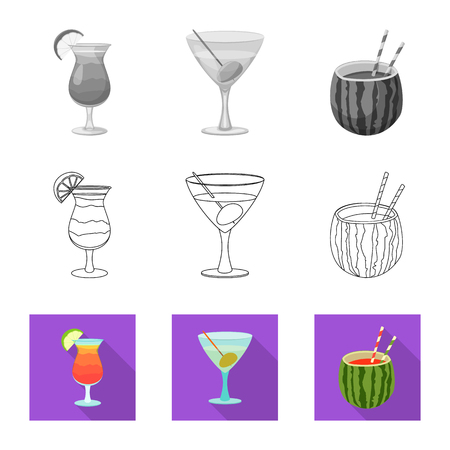 Vector design of drink and bar sign. Collection of drink and party stock symbol for web.のイラスト素材