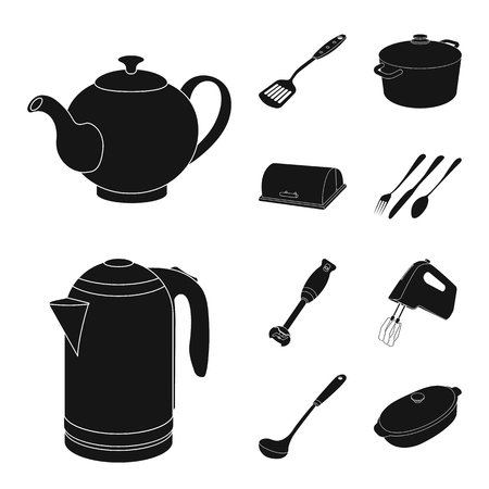 Vector design of kitchen and cook icon. Set of kitchen and appliance stock symbol for web.のイラスト素材