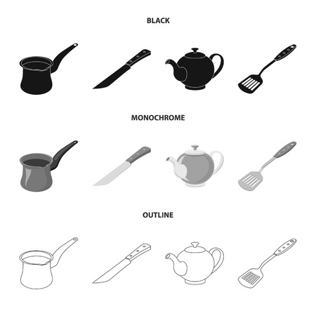 Vector design of kitchen and cook sign. Collection of kitchen and appliance stock symbol for web.のイラスト素材