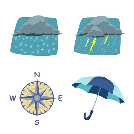 Vector illustration of weather and climate icon. Set of weather and cloud vector icon for stock.のイラスト素材