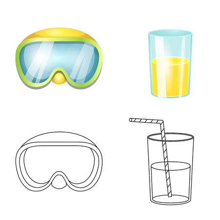Isolated object of equipment and swimming  . Collection of equipment and activity vector icon for stock.のイラスト素材