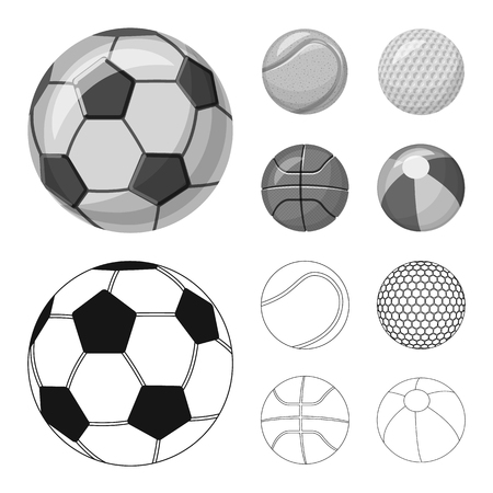 Vector illustration of sport and ball symbol. Collection of sport and athletic vector icon for stock.のイラスト素材
