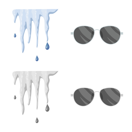 Vector design of weather and climate icon. Collection of weather and cloud vector icon for stock.のイラスト素材