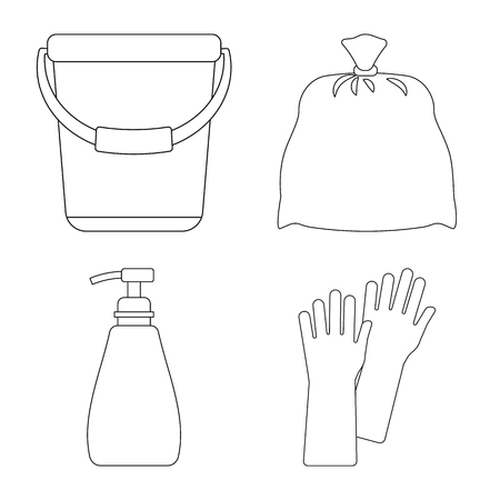 Vector design of cleaning and service sign. Collection of cleaning and household stock vector illustration.のイラスト素材