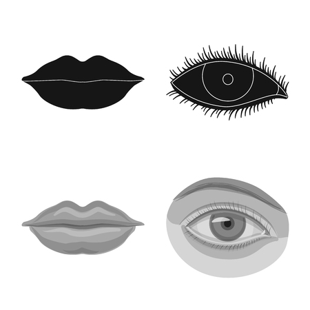 Vector design of human and part  . Collection of human and woman vector icon for stock.のイラスト素材