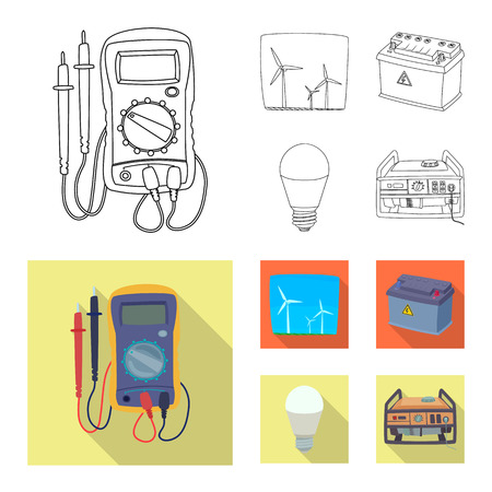 Vector design of electricity and electric sign. Collection of electricity and energy vector icon for stock.のイラスト素材