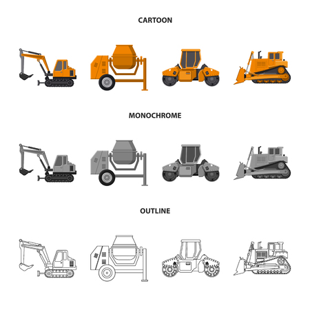 Vector illustration of build and construction symbol. Collection of build and machinery vector icon for stock.のイラスト素材
