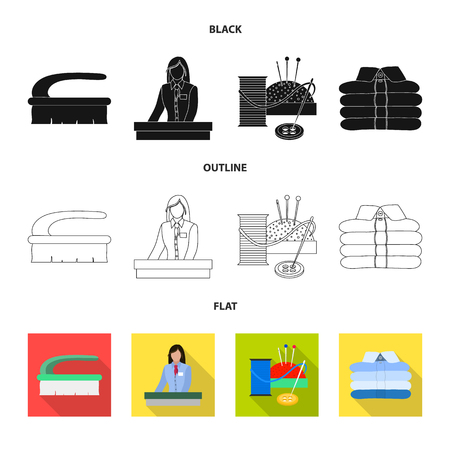 Vector design of laundry and clean . Set of laundry and clothes stock symbol for web.のイラスト素材