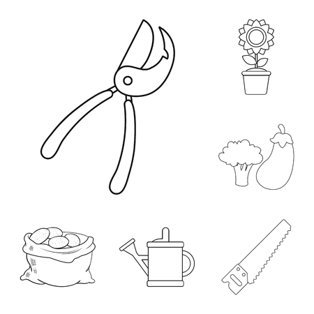 Isolated object of farm and agriculture symbol. Collection of farm and plant stock vector illustration.のイラスト素材