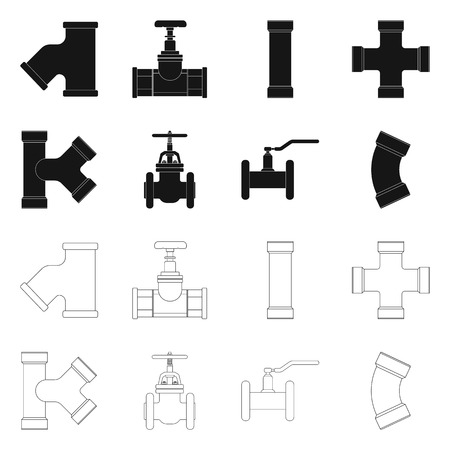 Vector design of pipe and tube symbol. Collection of pipe and pipeline stock symbol for web.の写真素材