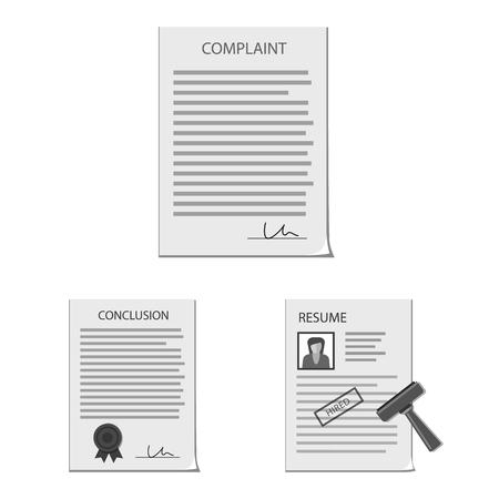 Isolated object of form and document icon. Collection of form and mark stock symbol for web.のイラスト素材