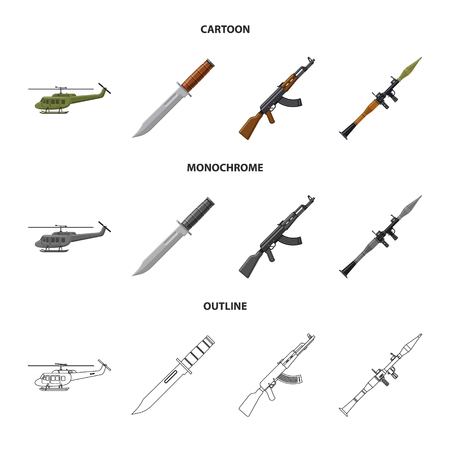 Isolated object of weapon and gun symbol. Set of weapon and army stock vector illustration.のイラスト素材