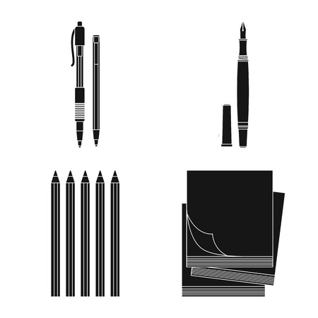 Vector illustration of office and supply sign. Set of office and school vector icon for stock.のイラスト素材