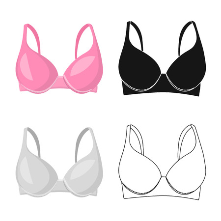 Vector illustration of woman and clothing logo. Set of woman and wear stock symbol for web.のイラスト素材