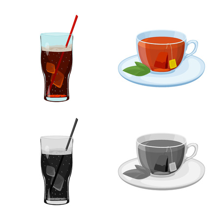 Vector illustration of drink and bar symbol. Set of drink and party stock vector illustration.のイラスト素材