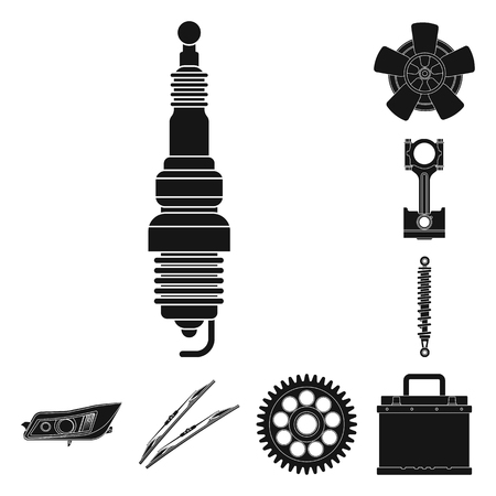 Vector illustration of auto and part symbol. Collection of auto and car stock symbol for web.のイラスト素材