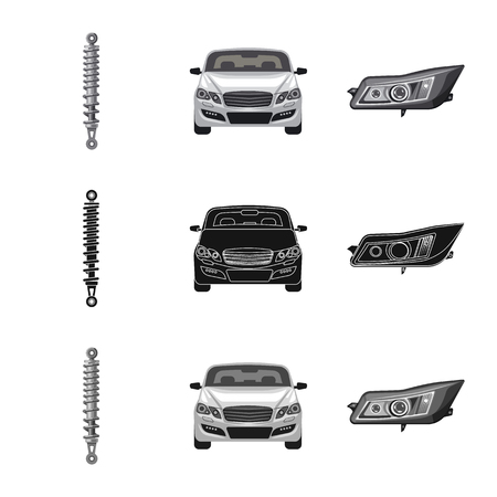 Isolated object of auto and part symbol. Set of auto and car stock symbol for web.のイラスト素材