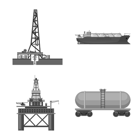 Vector design of oil and gas sign. Collection of oil and petrol stock symbol for web.のイラスト素材