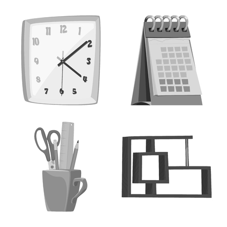 Isolated object of furniture and work icon. Set of furniture and home stock symbol for web.のイラスト素材