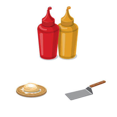Vector design of pizza and food sign. Set of pizza and italy stock symbol for web.のイラスト素材