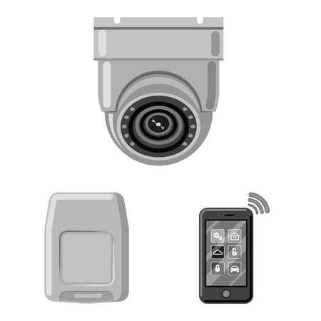 Vector illustration of office and house icon. Set of office and system stock vector illustration.のイラスト素材