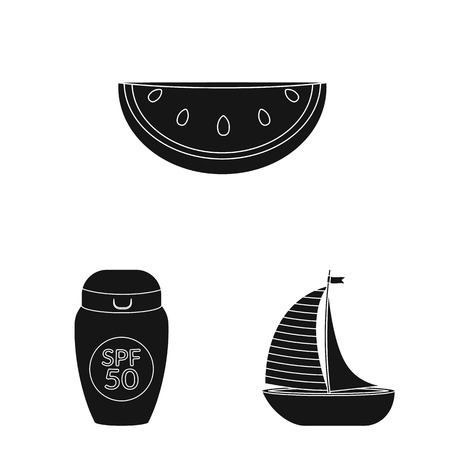 Isolated object of equipment and swimming symbol. Set of equipment and activity stock symbol for web.のイラスト素材