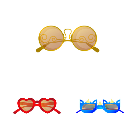 Isolated object of glasses and sunglasses icon. Set of glasses and accessory vector icon for stock.のイラスト素材