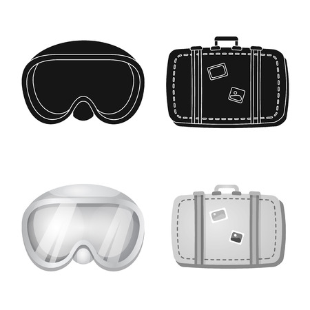 Vector design of equipment and swimming sign. Set of equipment and activity stock vector illustration.のイラスト素材