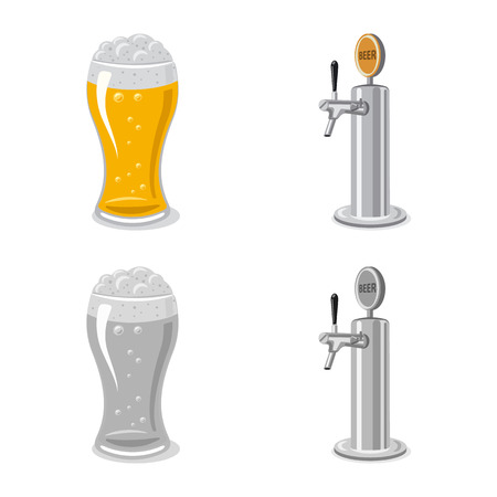 Vector design of pub and bar icon. Collection of pub and interior stock symbol for web.のイラスト素材